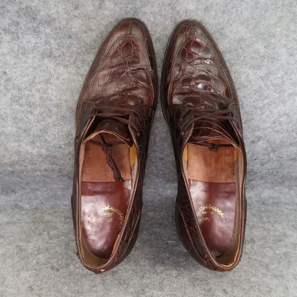 Kow Hoo Shoes Mens 45 Oxfords Exotic Leather Classic Goodyear Welt Handcrafted